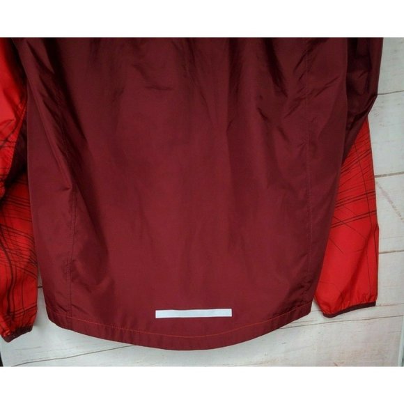 Rare Russell Red Burgundy Full Zip Hooded Small (34-36) Windbreaker Jacket - Picture 7 of 11
